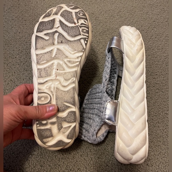 Knit Platform Sandal Crochet Shoes Gladiator Wedge Woven Boho Anthro Free People - Picture 5 of 9